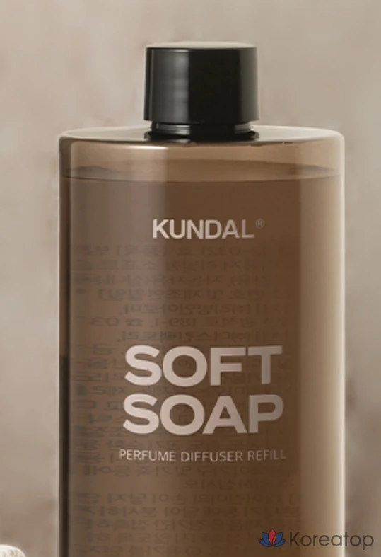 Сменные насадки для парфюмерного диффузора Kundal (2 шт.) + фибровые палочки (14 шт.), мягкое мыло, 500 мл, 1 комплект.