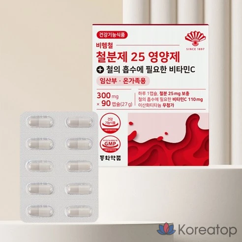 Негемовая железная добавка с витамином С Dongwha Pharmaceutical, 90 таблеток
