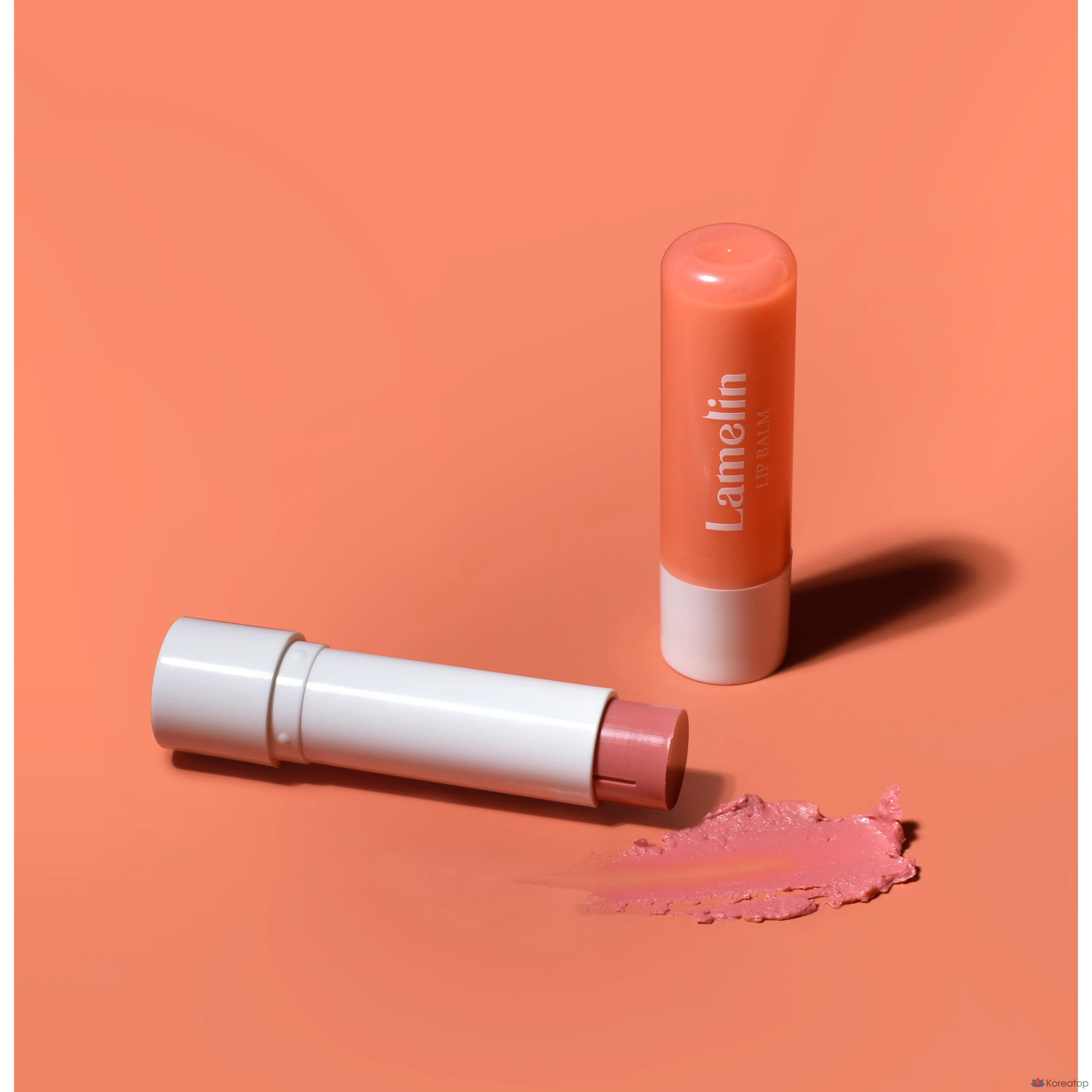 Увлажняющий бальзам для губ Lamelin Glow Fit, персиковый, 4,3 г, 1 шт., розовый.