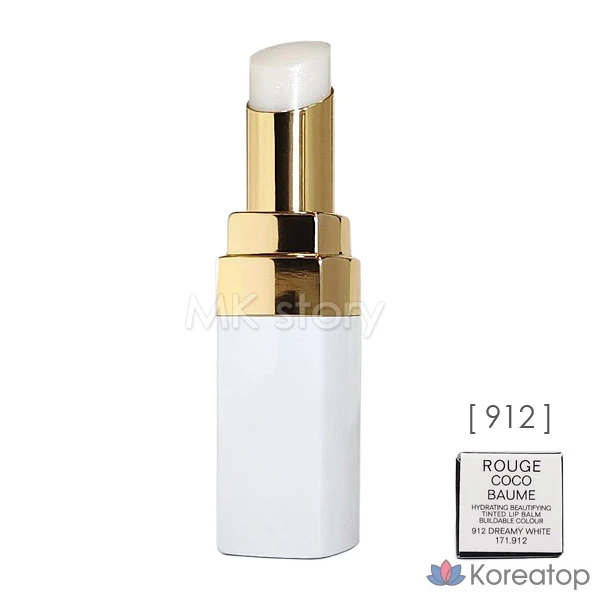 Бальзам для губ Chanel Rouge Coco Baume, оттенок 912 Dreamy White, 3 г, 1 шт.