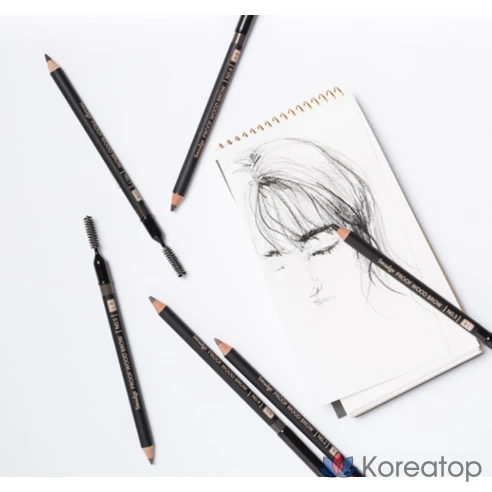 Контурный карандаш для бровей № 4 Smudge Proof Wood Brow GREY Brown(серо-коричневый), 1,47 г, темно-коричневый