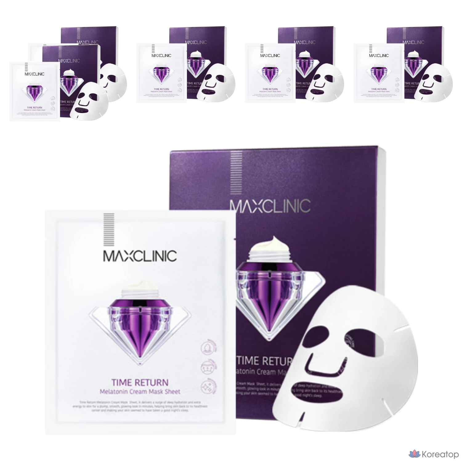 Тканевая маска для лица MAXCLINIC Time Return Melatonin Mask, 24 шт.