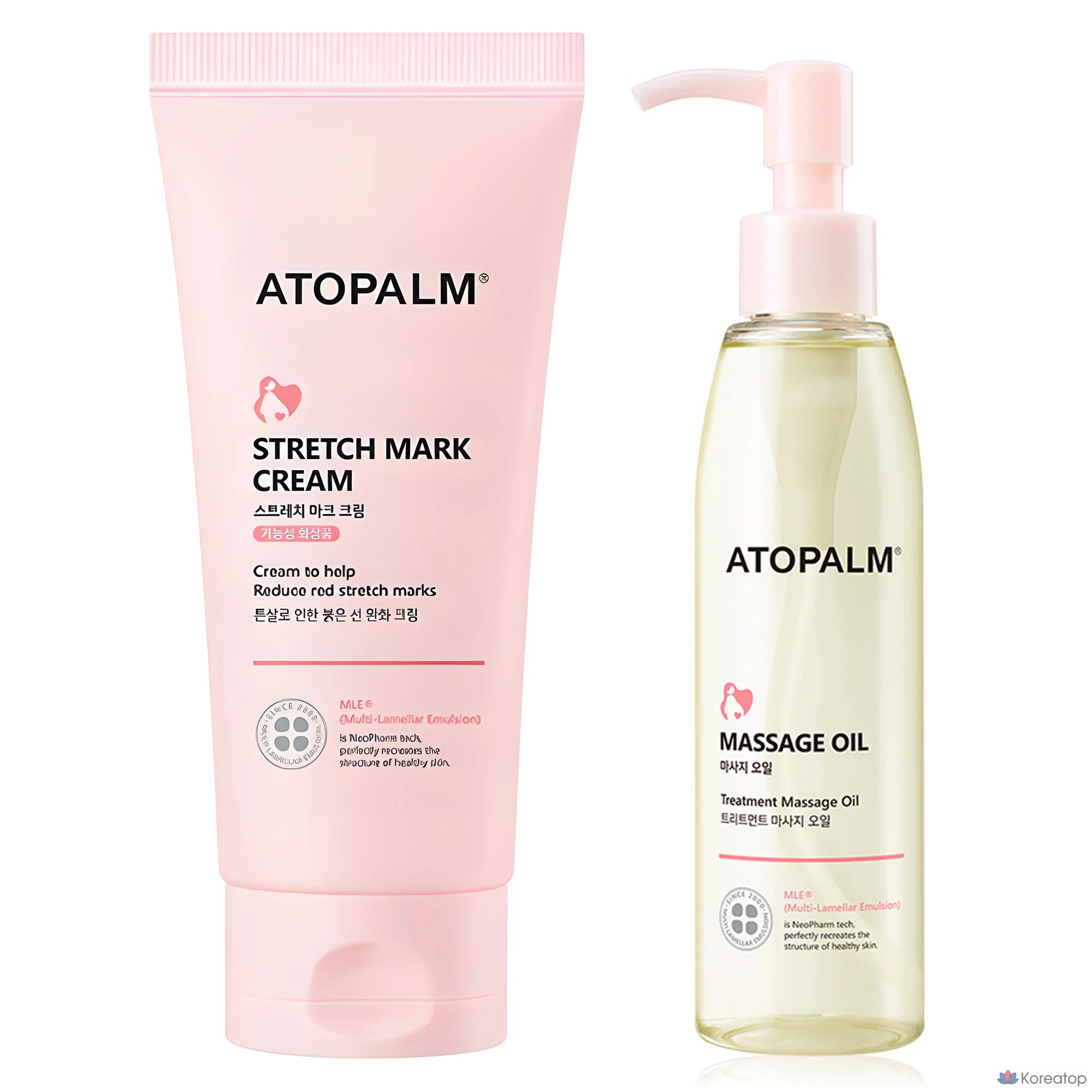 Крем от растяжек Atopalm для беременных 150 мл + массажное масло 120 мл, 1 шт.