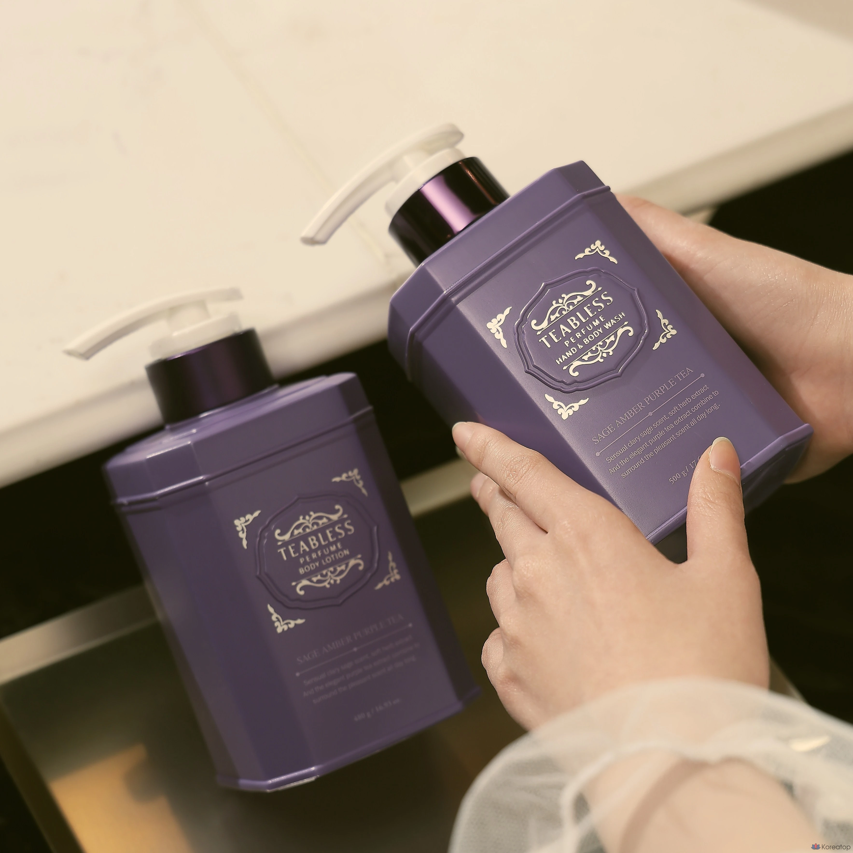 Лосьон для тела TEABLESS Purple Tea Floral Woody 480 г + гель для душа 500 г, 1 шт.