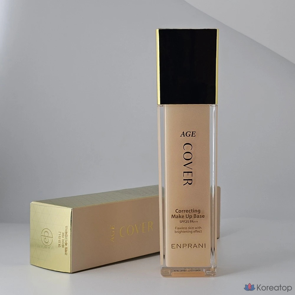 Корректирующая база под макияж Enprani Age Cover, 45 г, двухфункциональная, бежевая, 1 шт., фото 3