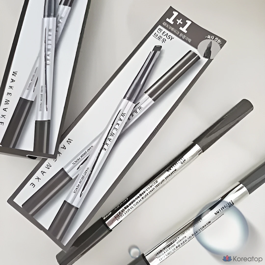 Карандаш для бровей WAKEMAKE Natural Hard Brow Pencil, 5 цветов, Bear Hand Escape Auto Brow, 02 Серо-коричневый, 1 шт.