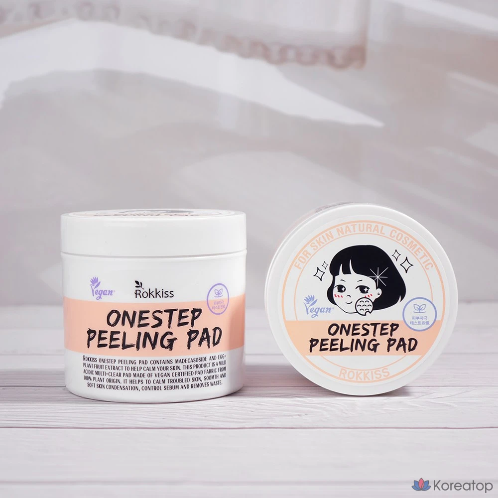 Слабокислотные отшелушивающие салфетки Rokkiss, 70 листов, 1 упаковка.