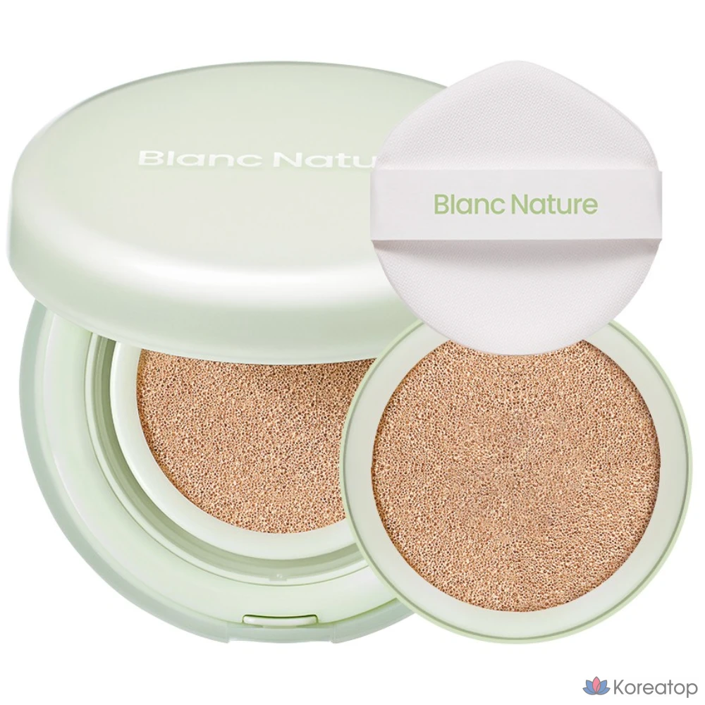 Blanc Nature Fiji Zero Airfit Cushion 15 г + сменный блок + набор спонжей, цвет слоновой кости 21N, 1 шт.