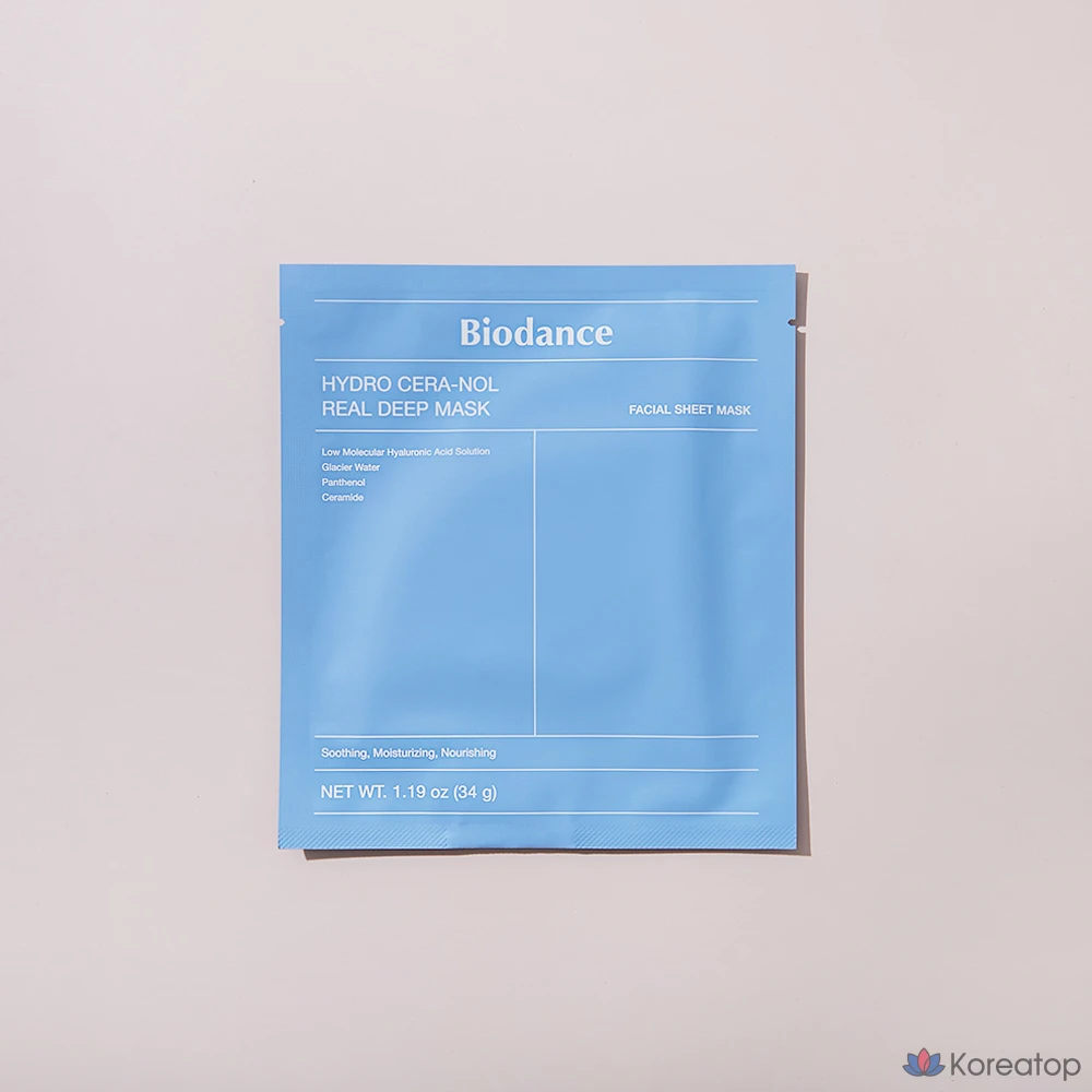 Тканевая маска для лица Biodance Hydro Ceranol Real Deep Mask, 136 г, 4 шт., фото 4
