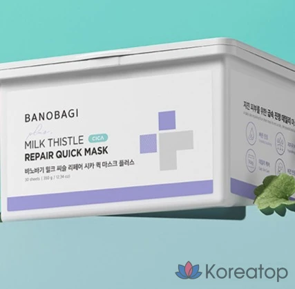 Тканевая маска для лица Banobagi Milk Thistle Repair Cica Quick Mask Plus, 350 г, 30 шт.