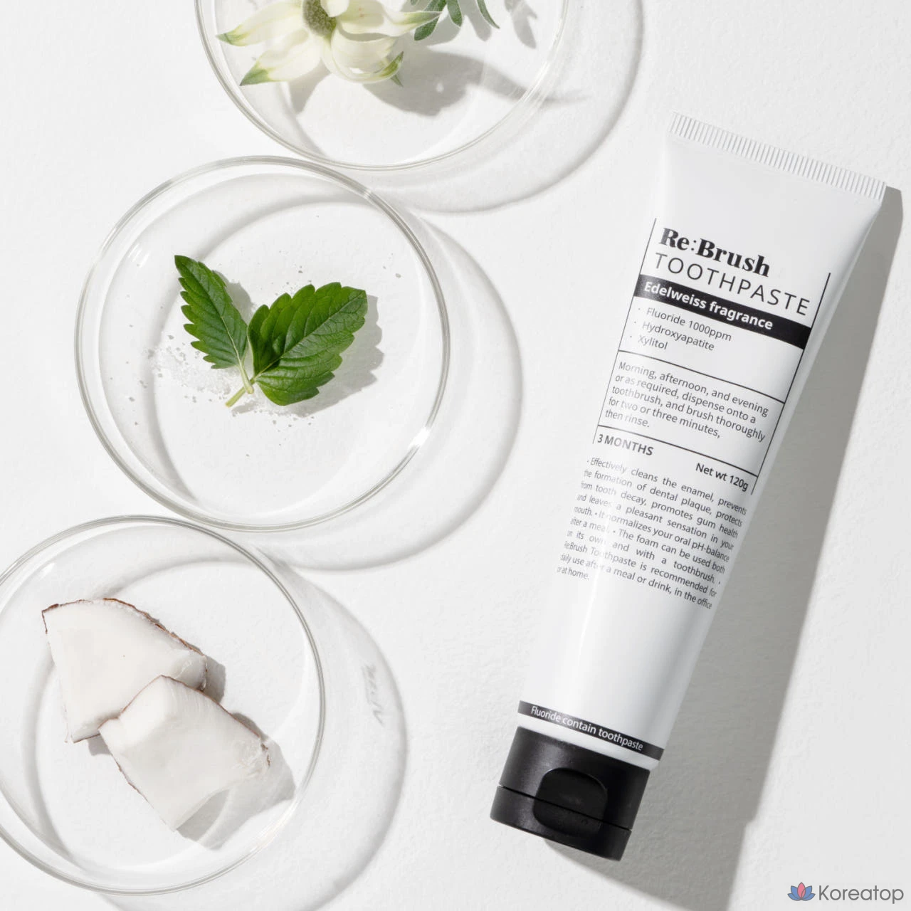 Зубная паста Re:Brush Edelweiss High Fluoride Natural, 120 г, 1 шт.