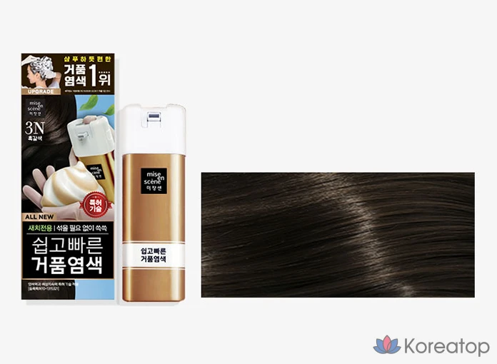 Краска для волос Mise en Scene All New Easy & Quick Foam Hair Color, оттенок 3N Dark Brown, 1 шт., фото 4