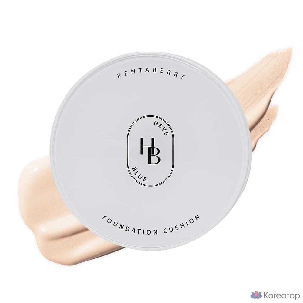 Тональный крем-кушон HEVEBLUE Pentaberry Panthenol Repair Glow Foundation Cushion, № 13, цвет слоновой кости, 1 шт.