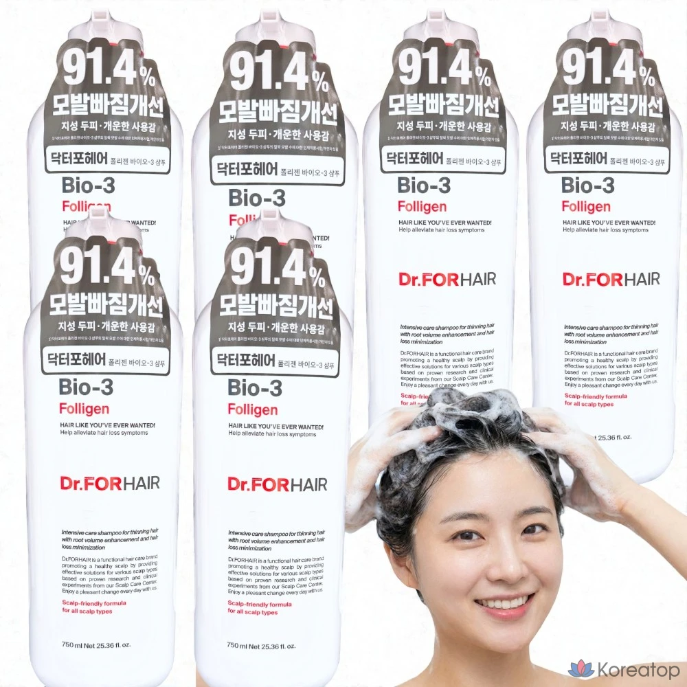 Шампунь против выпадения волос Dr. For Hair Foligen Bio3, 750 мл, 1 шт., фото 5