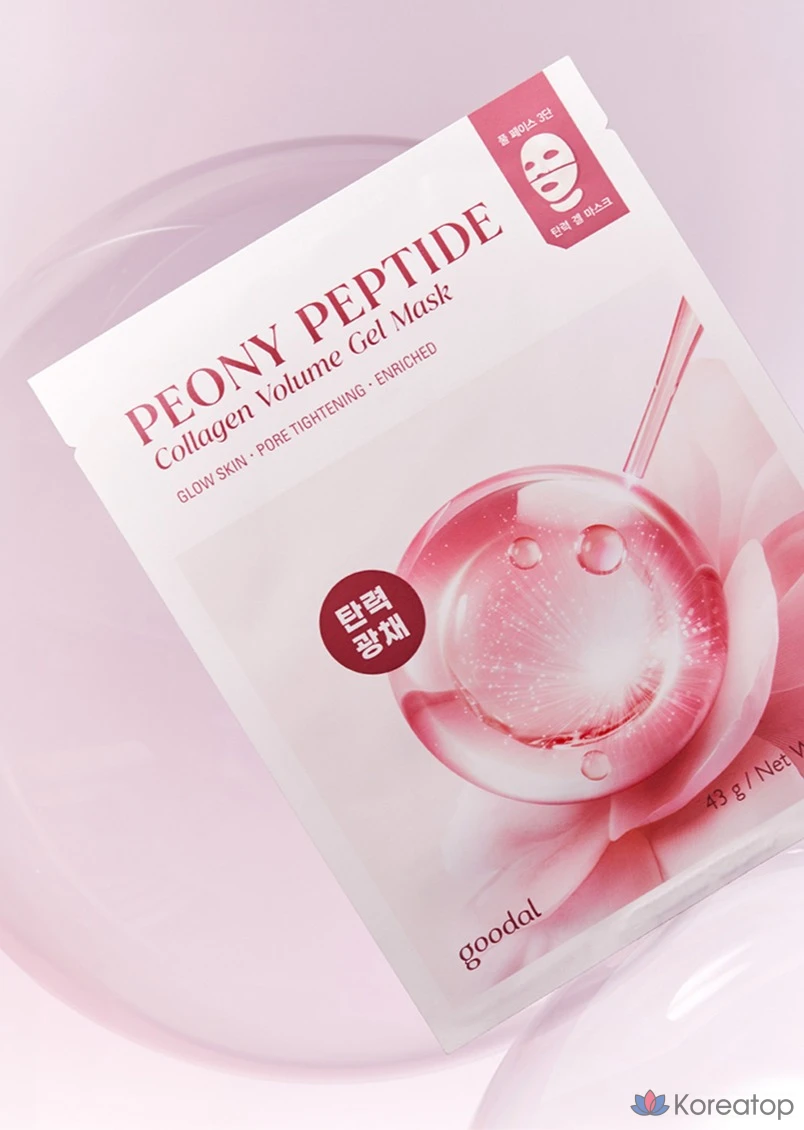 Тканевая маска для лица Goodal Peony Peptide Collagen Firming Gel Mask, 25 шт., фото 5