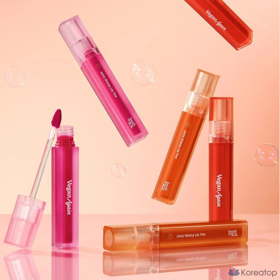 Тинт для губ Touch in Sol Vegan Again Juicy Glossy Lip Tint, оттенок Smile Peach, 1 шт., 3,9 г