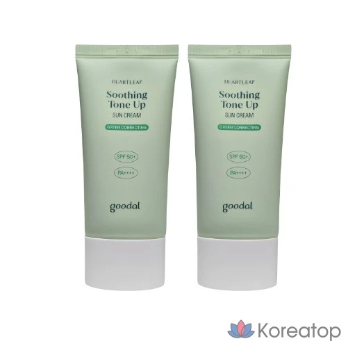Солнцезащитный крем Goodal Eoseongcho Green Tone-Up Sun Care, увлажняющий успокаивающий солнцезащитный крем Goodal Low-irritation Skin Tone-Up Moisture Soothing Sunscreen, 1 упаковка, 100 мл