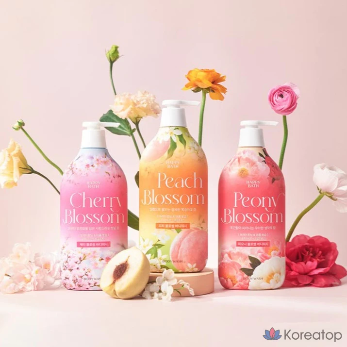 Гель для душа Happy Bath «Цветущий персик», аромат персика, 900 г, 1 шт.