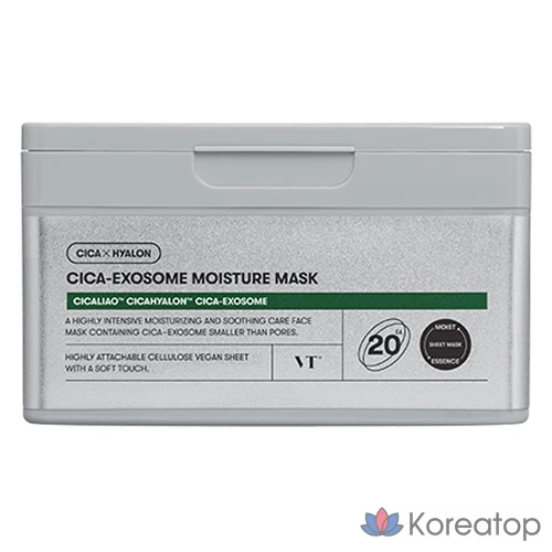 Увлажняющая маска VT Cosmetics Cica Exosome, 20 штук, 1 упаковка