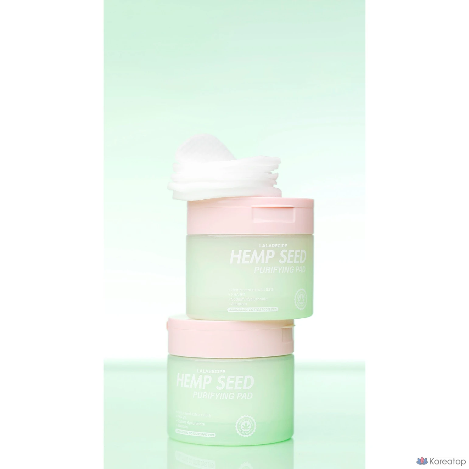 Тонизирующие подушечки с экстрактом конопляных семян LALARECIPE, 1 упаковка, 70 листов.