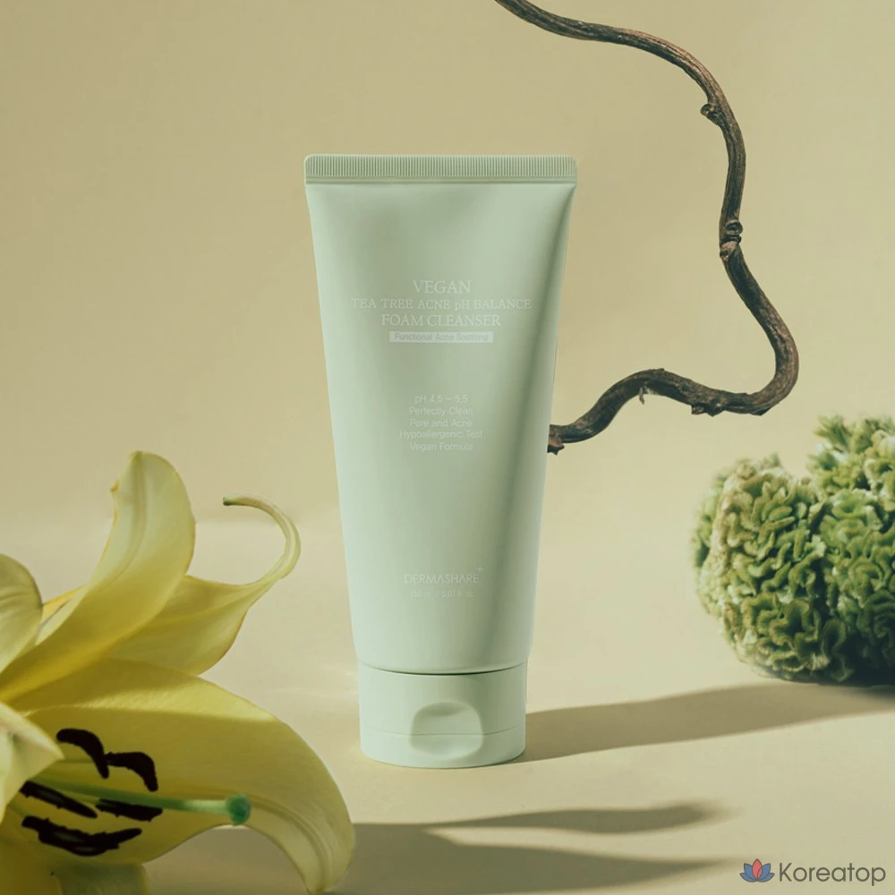 Пенка для умывания Dermashare Vegan Tea Tree Acne Functional Acne PH Balance с мягкой кислотностью, 1 шт., 150 мл