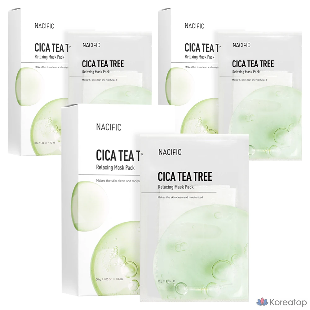 Расслабляющая маска для лица NACIFIC Cica с маслом чайного дерева, 30 г, 1 упаковка, 30 штук.