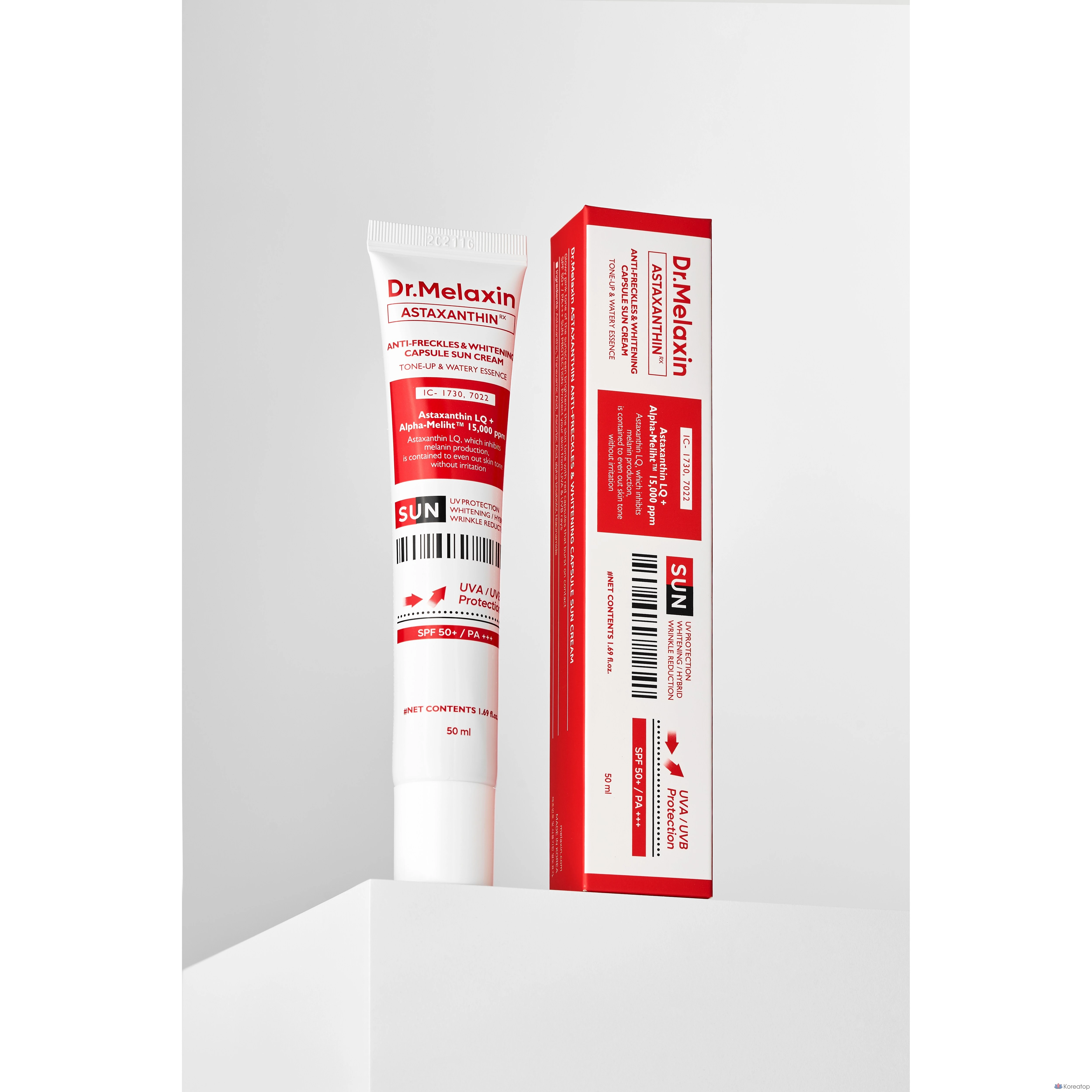 Солнцезащитный крем Dr. Melaxin Astaxanthin Capsule Sun Cream SPF50+ PA+++, 50 мл, 1 шт.