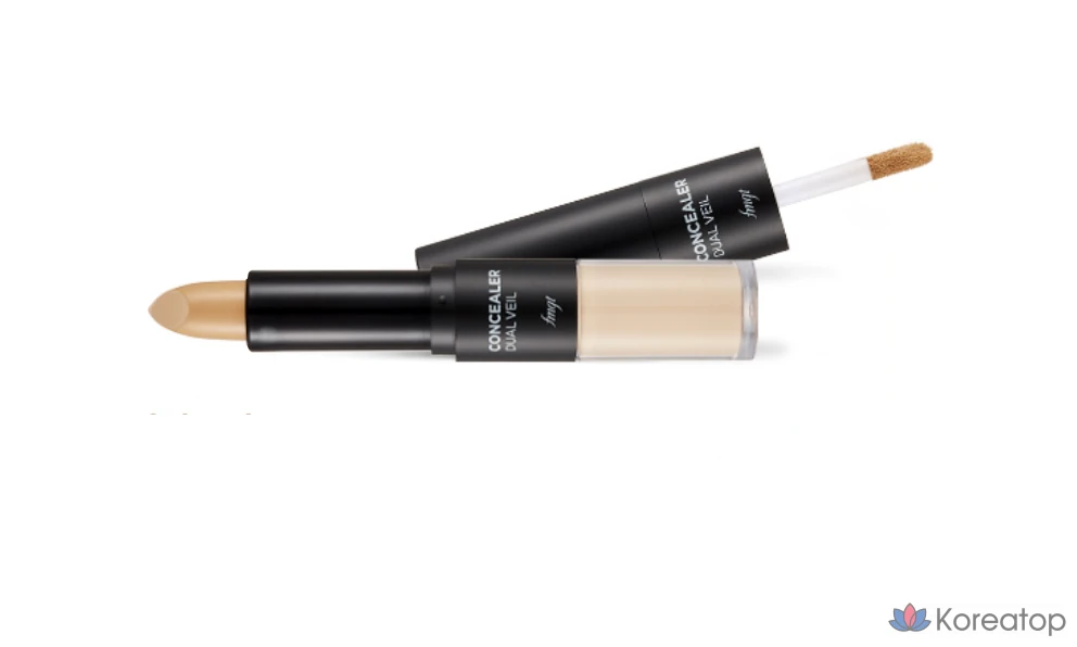 Консилер The Face Shop Dual Veil, 1 шт., V201 Абрикосово-бежевый, фото 3