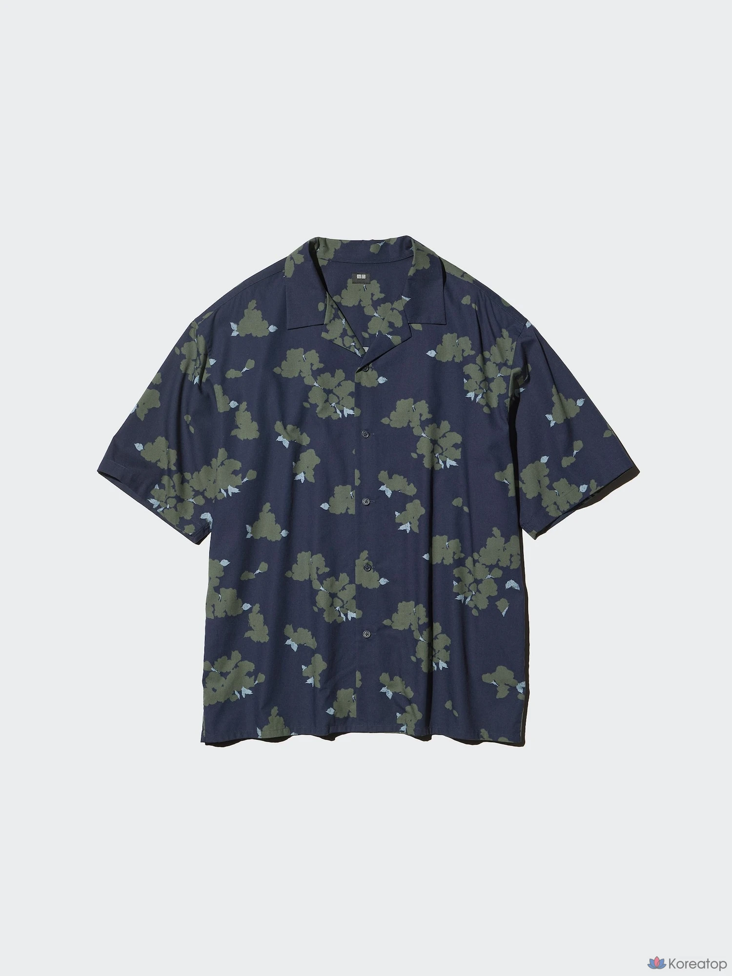 Рубашка Uniqlo Open Collar Shirt с коротким рукавом, принт A