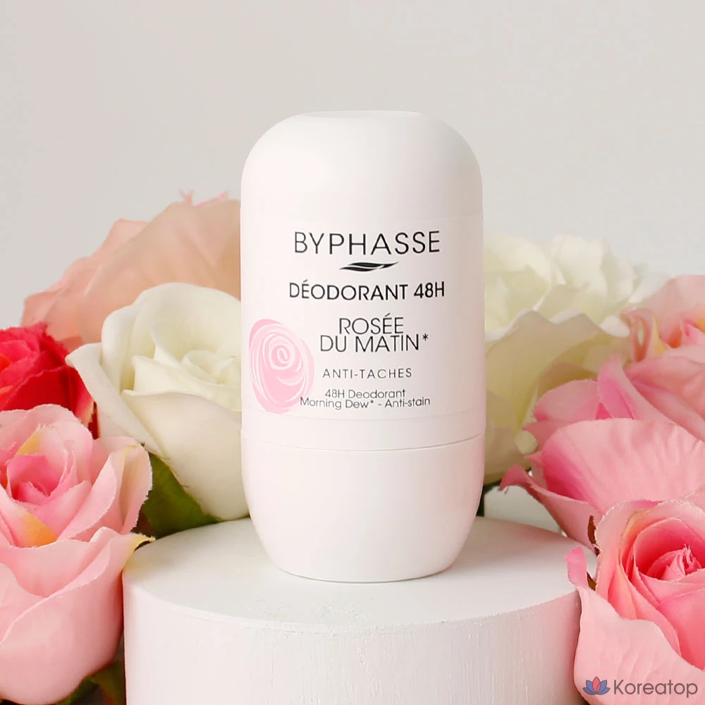 Дезодорант-ролик Byphasse Roll-On Deodorant 48H, аромат Rose, 50 мл, 1 шт.