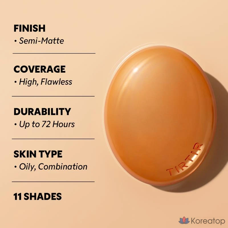 Тональный крем-кушон TIRTIR Mask Fit AI Filter Cushion Foundation, 18 г, Оттенок 1, 27N Camel, фото 5