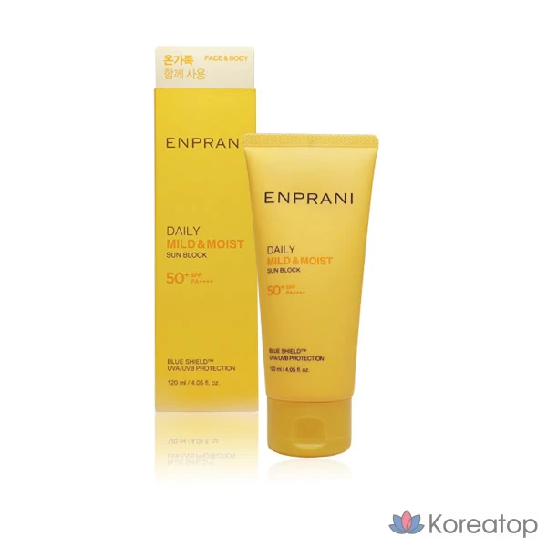 Солнцезащитный крем Enprani Daily Sunblock, 120 мл, для лица и тела, увлажняющий, 1 шт.