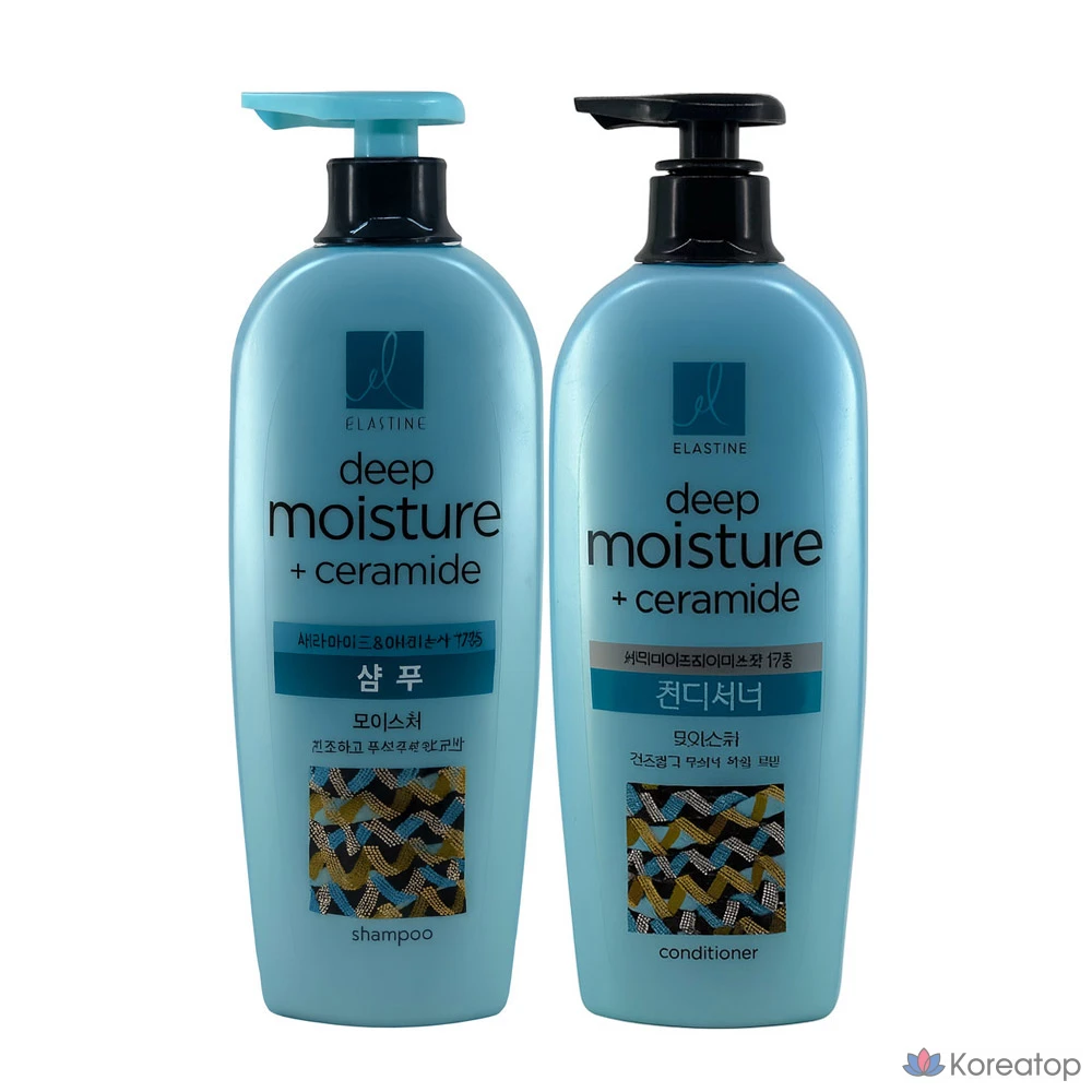 Увлажняющая косметика с Elastine и керамидами (1 шампунь + 1 кондиционер) 680 мл