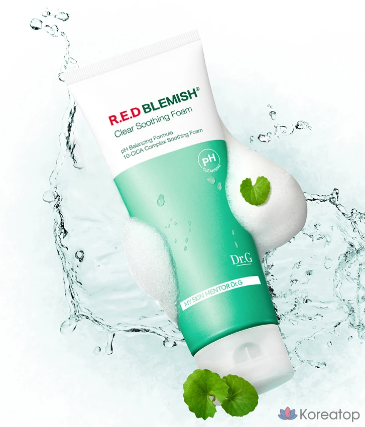 Очищающая пенка Dr. G Red Blemish Clear Soothing Foam, 200 мл, 1 шт., фото 5