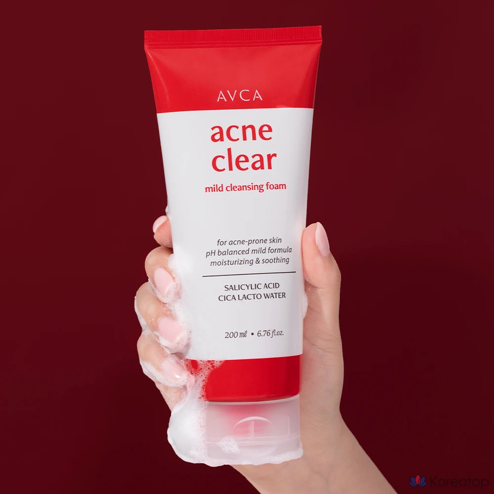 AVCA Прозрачная очищающая пенка от прыщей, 200 мл, 1 шт.