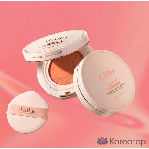 Солнцезащитный кушон для осветления тона d&#039;Alba Waterfull Tone-Up Sun Cushion SPF50+, 15 г