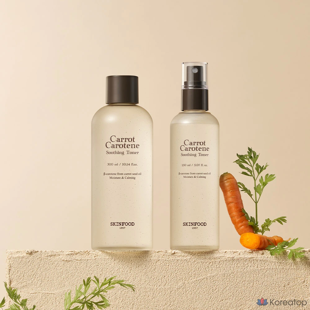 Набор успокаивающих тоников Skinfood с морковным каротином, 300 мл + 150 мл, по 1 шт.