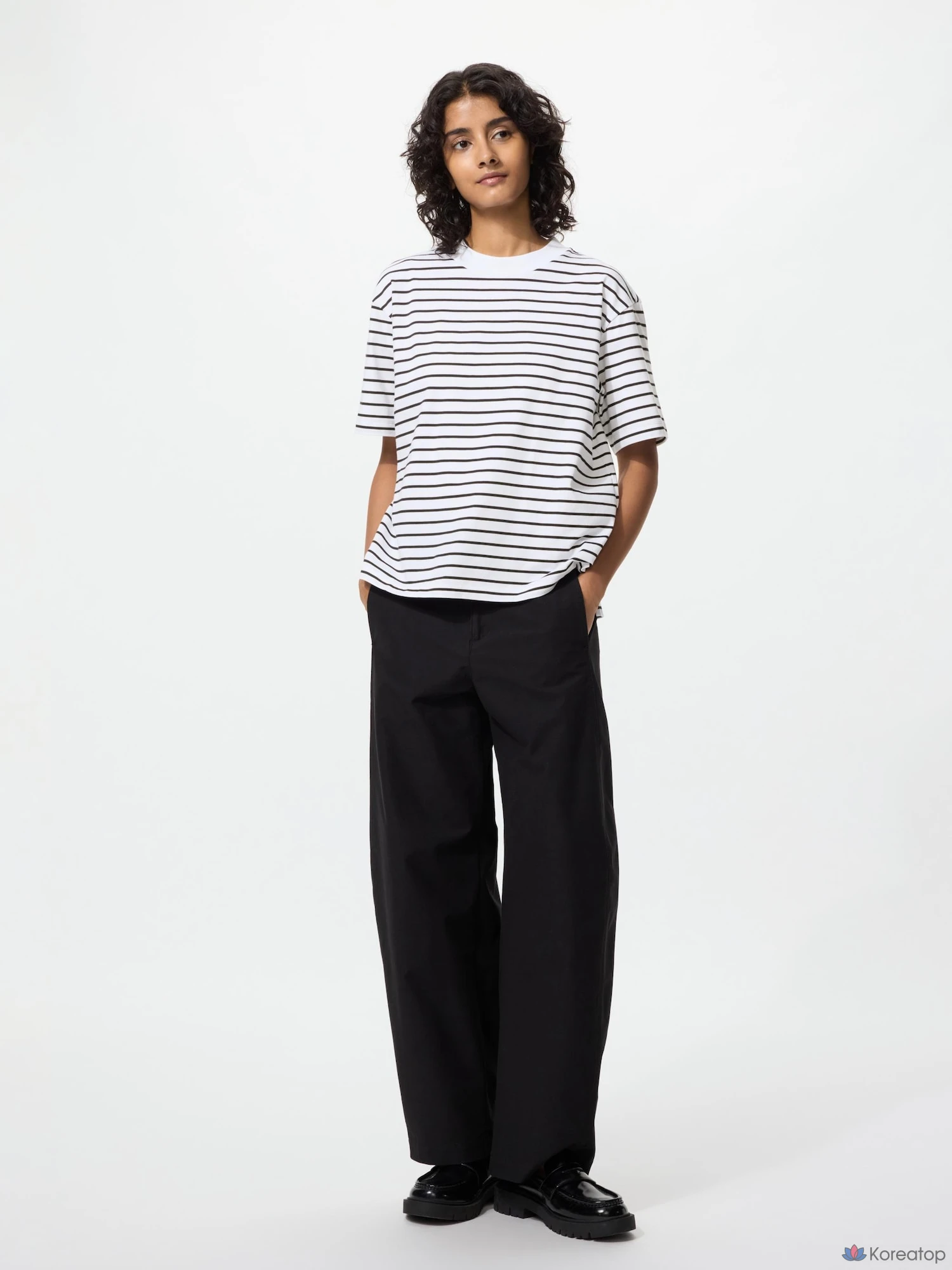 Футболка Uniqlo AIRism Cotton T (в полоску)