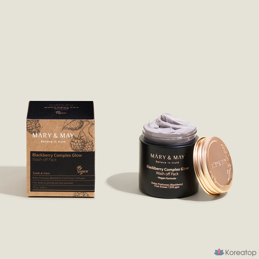 Смываемая маска для лица Mary&May Blackberry Complex Glow Wash-off Pack, 125 г, 5 шт., фото 5