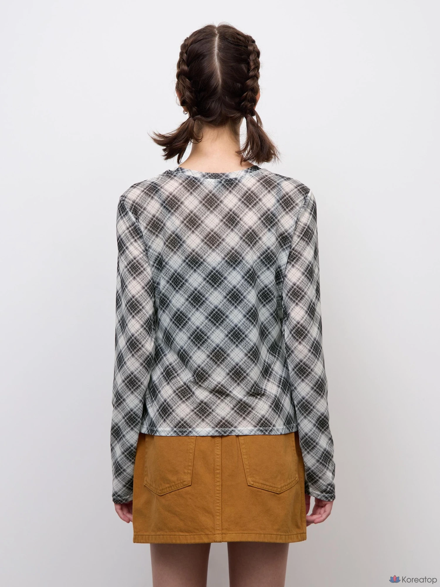 Футболка с длинным рукавом Uniqlo Sheer Check Long Sleeve T-Shirt