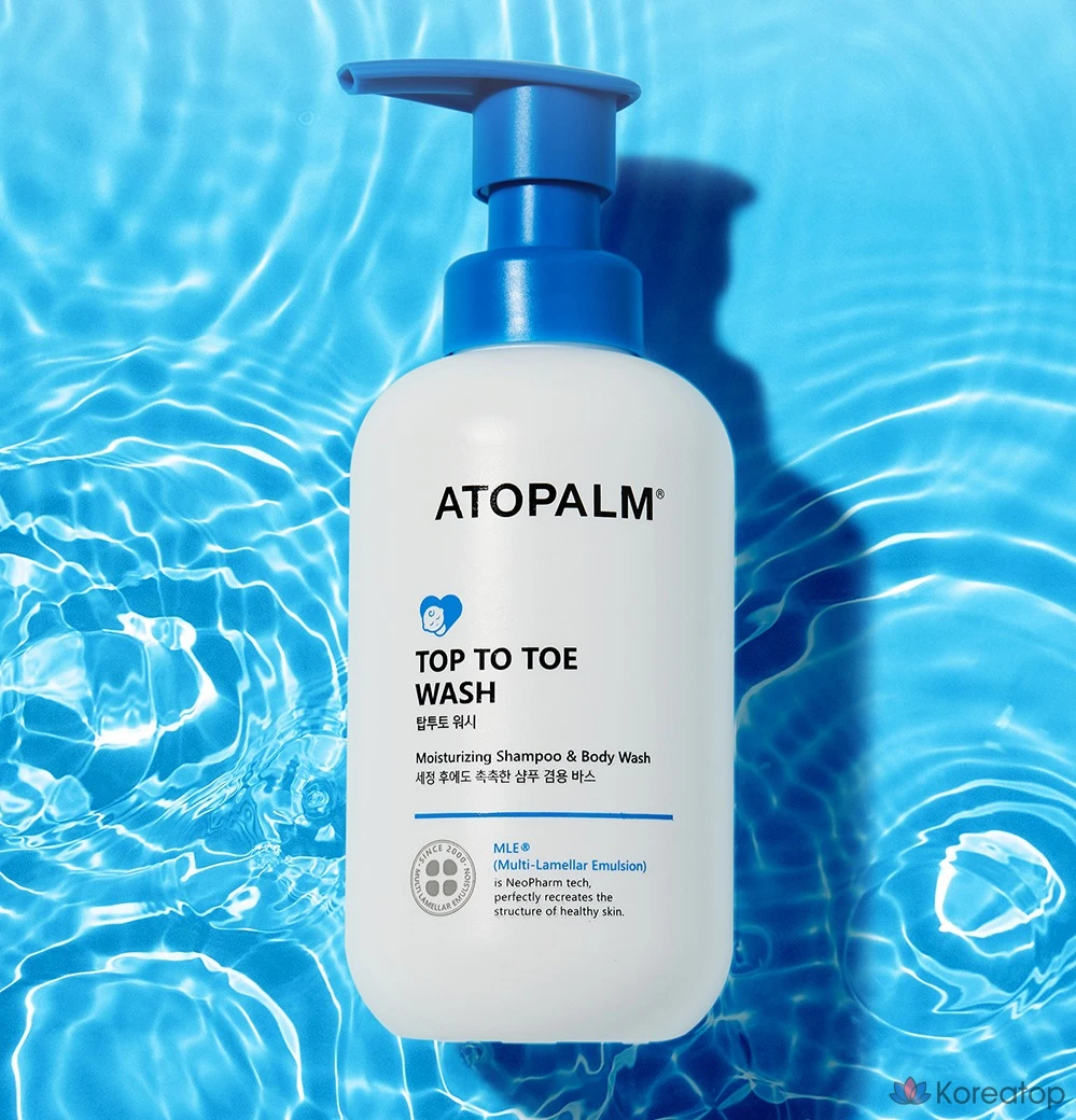Детское универсальное средство для мытья Atopalm Top to Toe Baby All-in-One Wash, 2 флакона по 300 мл, 1 флакон 1 мл.