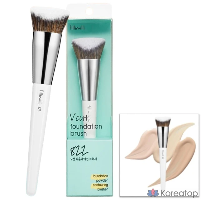 Кисть для макияжа Fillimilli V-Cut Foundation Brush 822, белая, 1 шт., фото 2