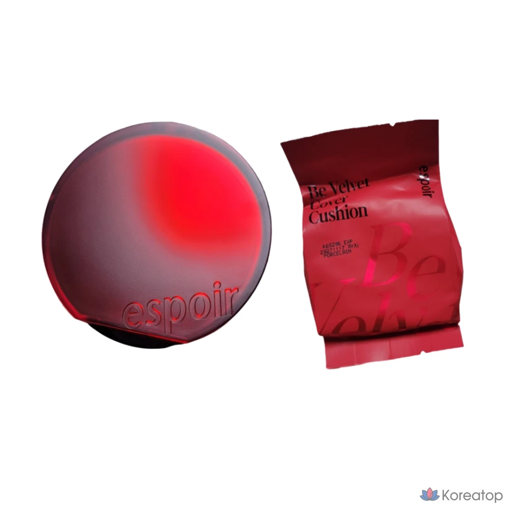 Espoir Bevelvet Cover Cushion SPF42 PA++ Основной продукт + сменный блок, 1 шт., Petal