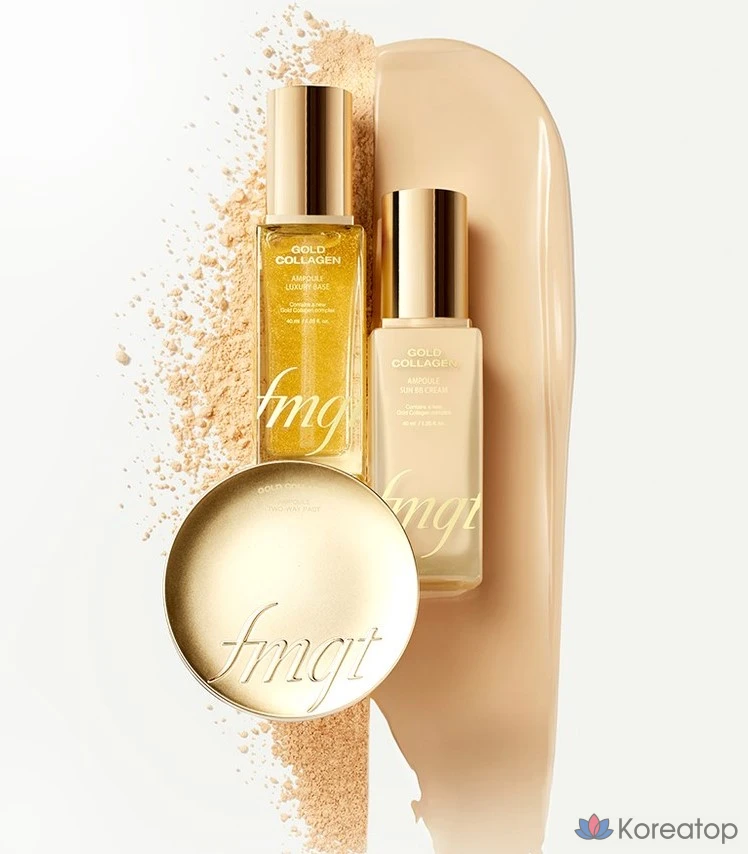 FMGT The Face Shop Gold Collagen Ampoule Glow Foundation 15g, 201 Apricot Beige, 1ea, фото 5