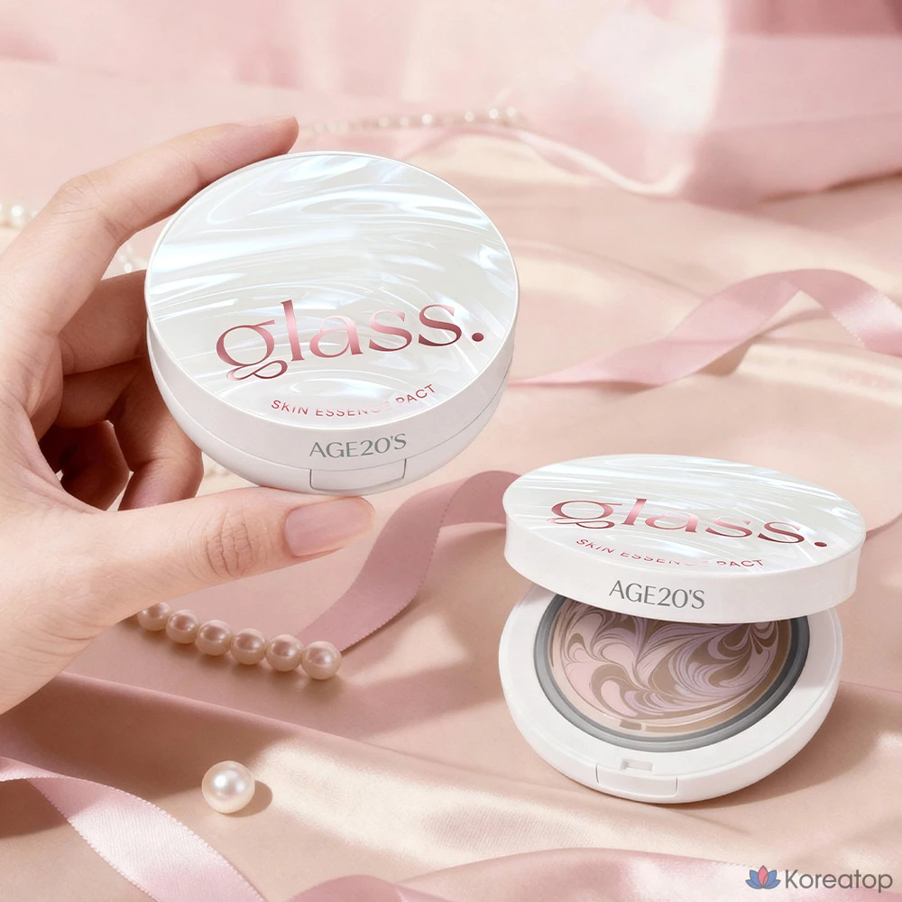 Тканевая маска для лица AGE 20S Holiday Edition Glass Skin Essence Pact Glow Set (Main + Refill), оттенок 21 Neutral Ivory, 1 шт., фото 3