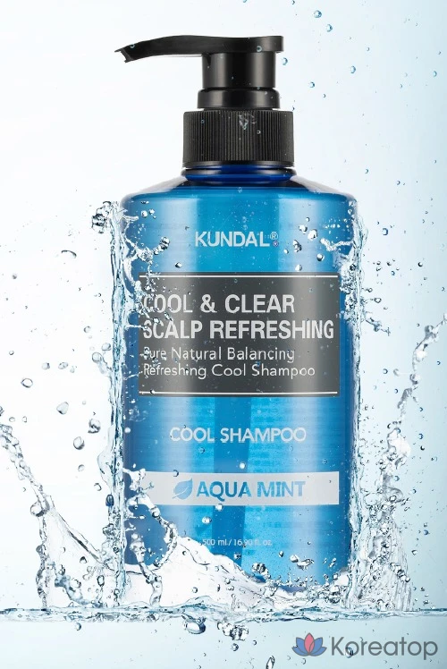 Освежающий шампунь для кожи головы Kundal Cool & Clear с ароматом аквамяты, 1,058 л, 1 шт., фото 3