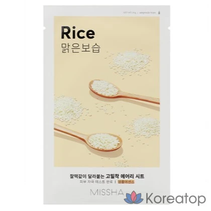 Маска для лица Missha Airy Close-Fit Sheet Mask Rice, 1 упаковка, 1 шт.