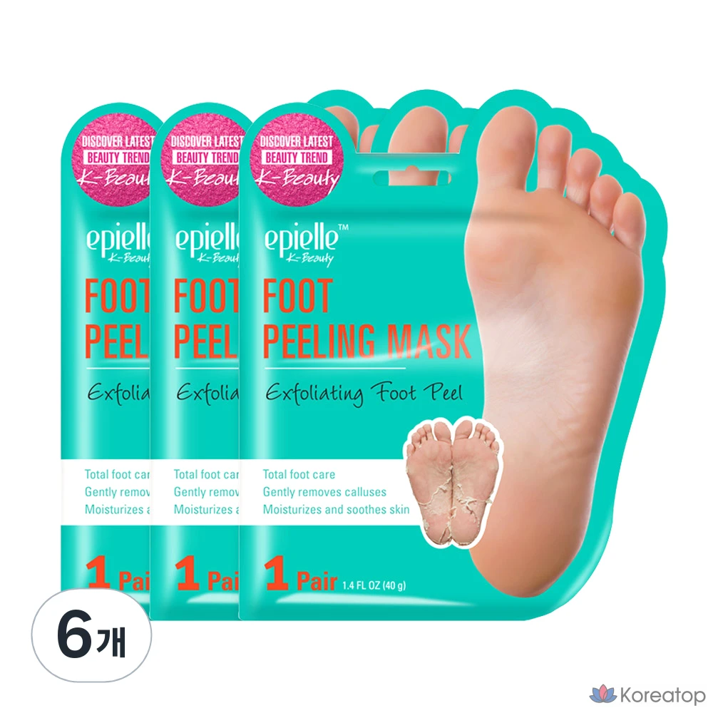 Отшелушивающая маска для ног Epielle, 2 шт., 6 шт.