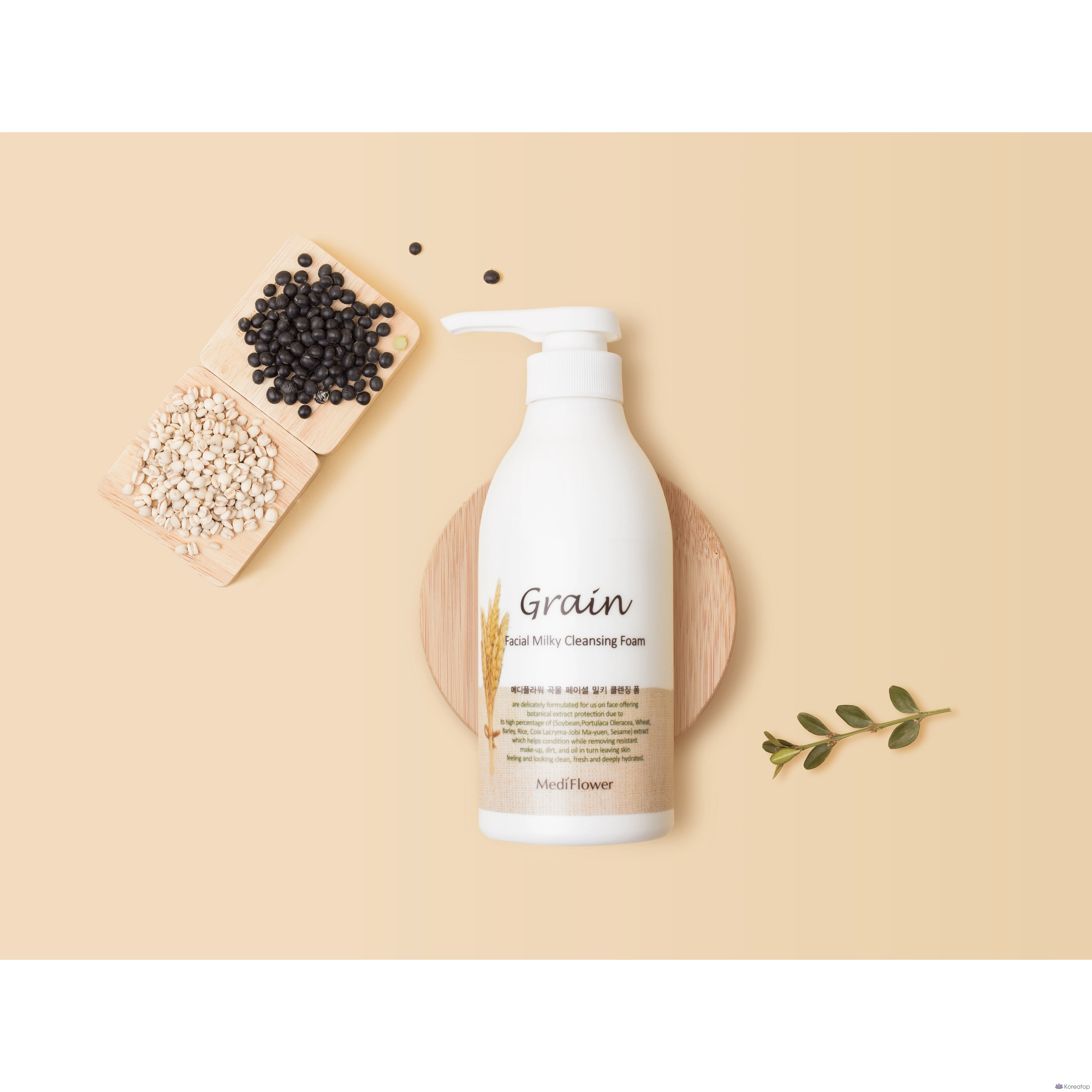 Очищающая пенка MediFlower Grain Facial Milky Cleansing Foam, 500 мл, 1 шт.