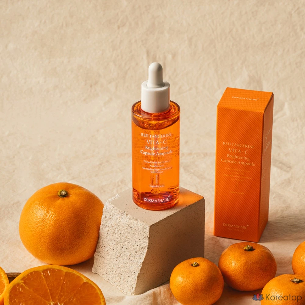 Сыворотка-капсула Dermashare Red Fragrance Vita C для осветления, отбеливания, сияния, ухода за кожей, от веснушек и морщин, увлажняющая ампула, 50 мл, 1 шт.